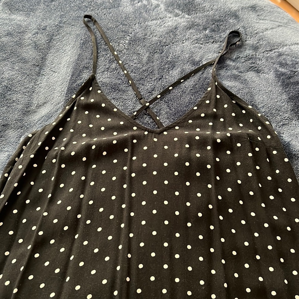 Used Maxi dress old navy black with white dots